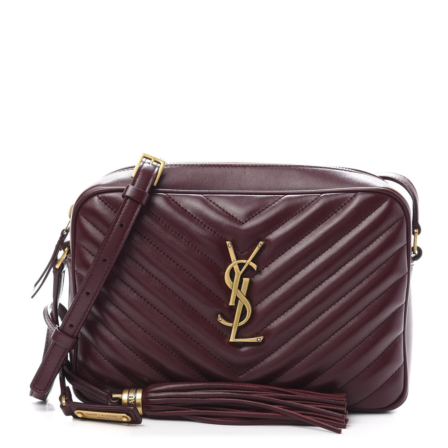 Calfskin Matelasse Monogram Lou Camera Bag Dark Legion Red