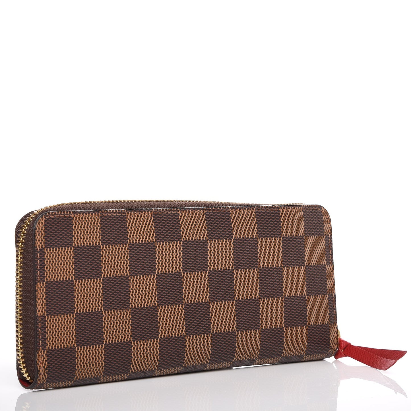 Damier Ebene Clemence Wallet Cherry