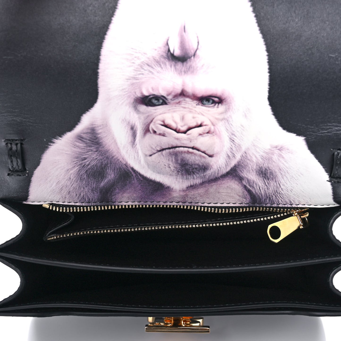 Calfskin Gorilla Print Small TB Bag Black
