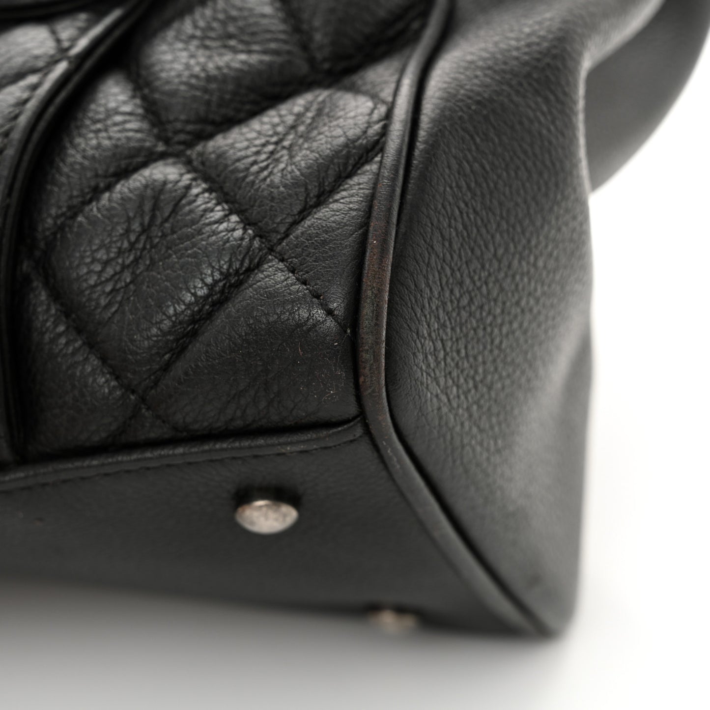 Caviar Quilted Large Casual Pocket Tote Black