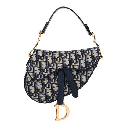 Christian Dior Oblique Mini Saddle Bag Blue 1 of 8