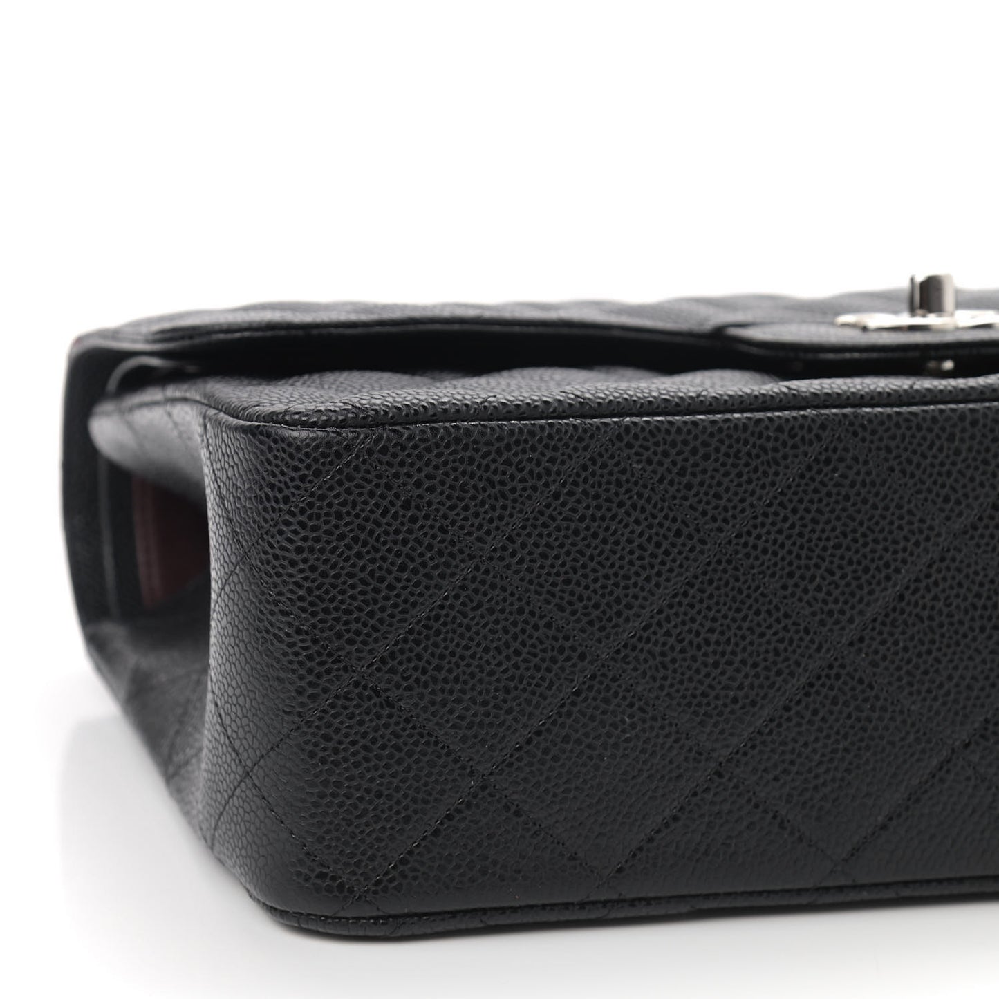 Caviar Quilted Jumbo Double Flap Black