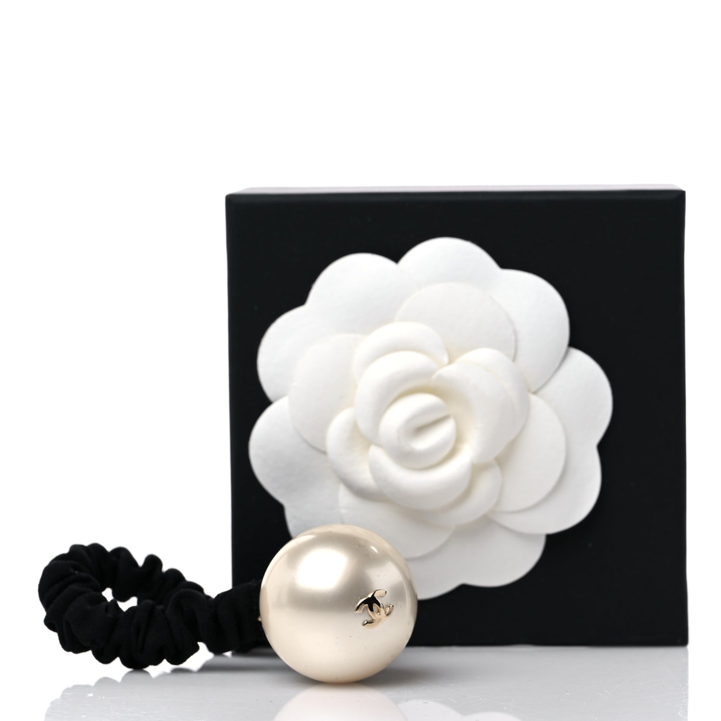 Pearl CC Hair Tie Black Gold Pearly White