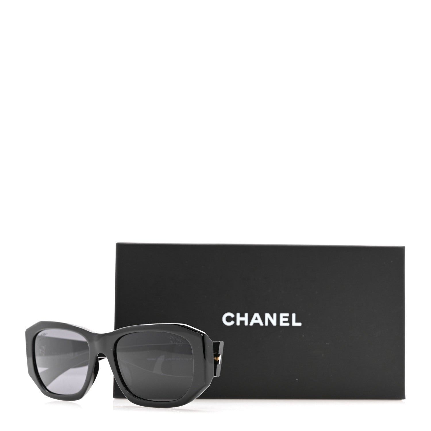 Chanel Acetate Rectangle Sunglasses 5554-A Black 8 of 8