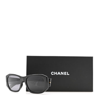 Chanel Acetate Rectangle Sunglasses 5554-A Black 8 of 8