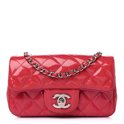 Chanel Patent Calfskin Quilted Extra Mini Rectangular Flap Pink 1 of 11