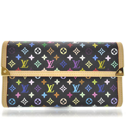 Louis Vuitton Monogram Multicolor Porte Tresor International Wallet Black 1 of 8