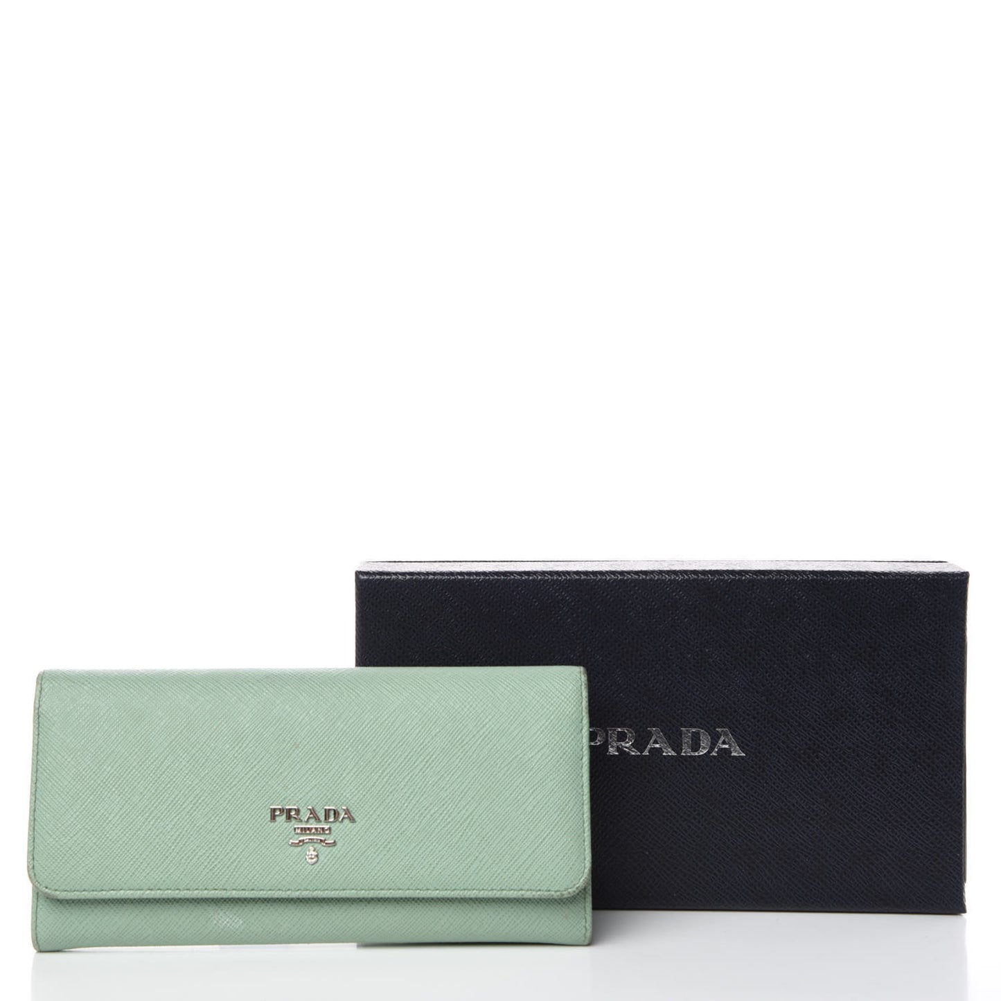 Saffiano Metal Continental Flap Wallet Acquamarina