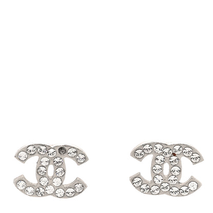 Chanel Crystal CC Earrings Silver 1 of 5