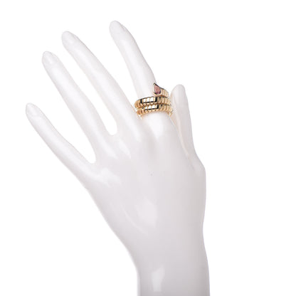 Bulgari 18K Yellow Gold Tubogas Pink Tourmaline Ring 52 6 2 of 4