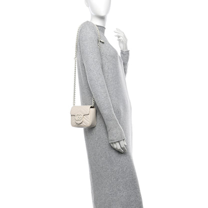 Gucci Calfskin Matelasse Monochrome GG Marmont Chain Mini Belt Bag Mystic White 2 of 11