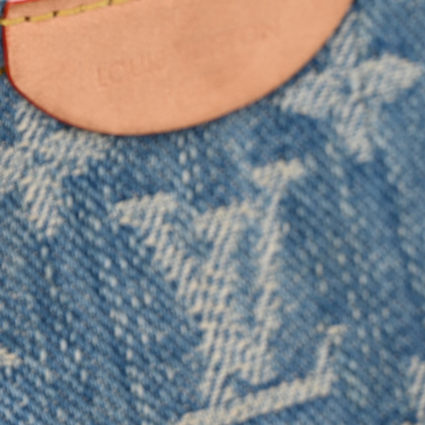 Monogram Denim Key Pouch Denim Blue