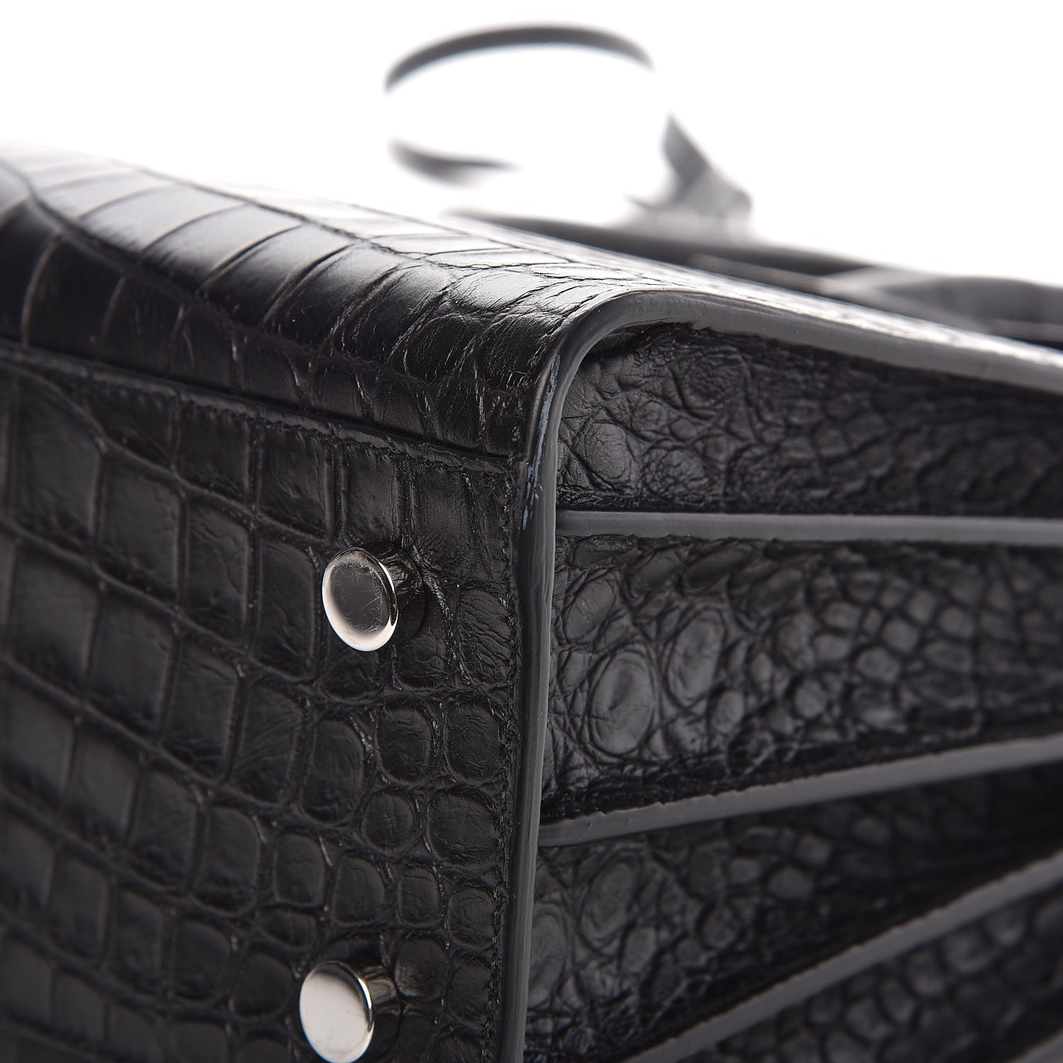Saint Laurent Calfskin Crocodile Embossed Baby Sac De Jour Black 8 of 8