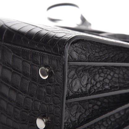 Saint Laurent Calfskin Crocodile Embossed Baby Sac De Jour Black 8 of 8