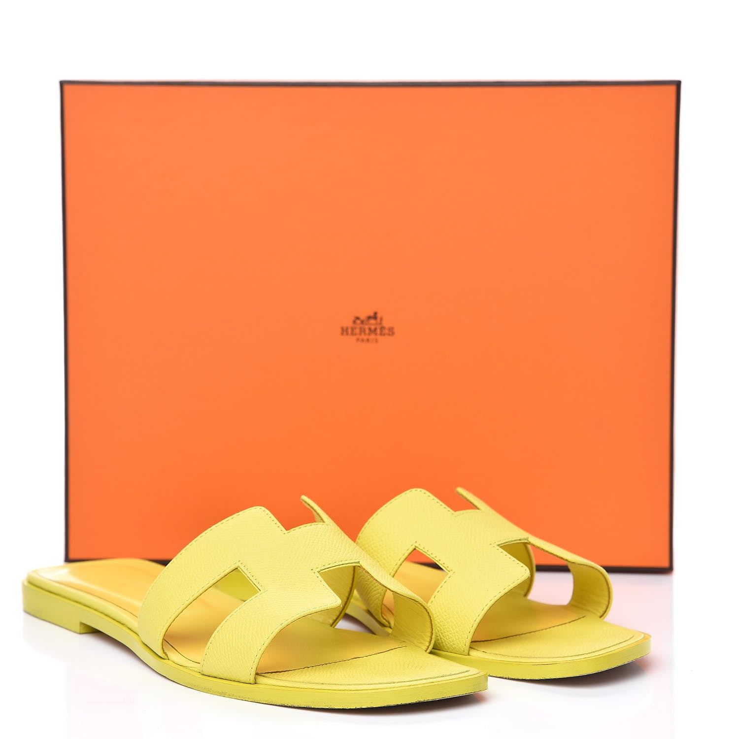 Hermes Epsom Oran Sandals 40 Jaune Pollen 8 of 8