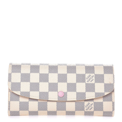Louis Vuitton Damier Azur Emilie Wallet Rose Ballerine 1 of 8