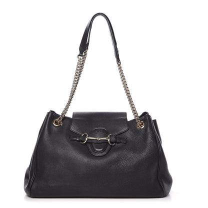 Gucci Calfskin Medium Emily Shoulder Bag Black 1 of 16