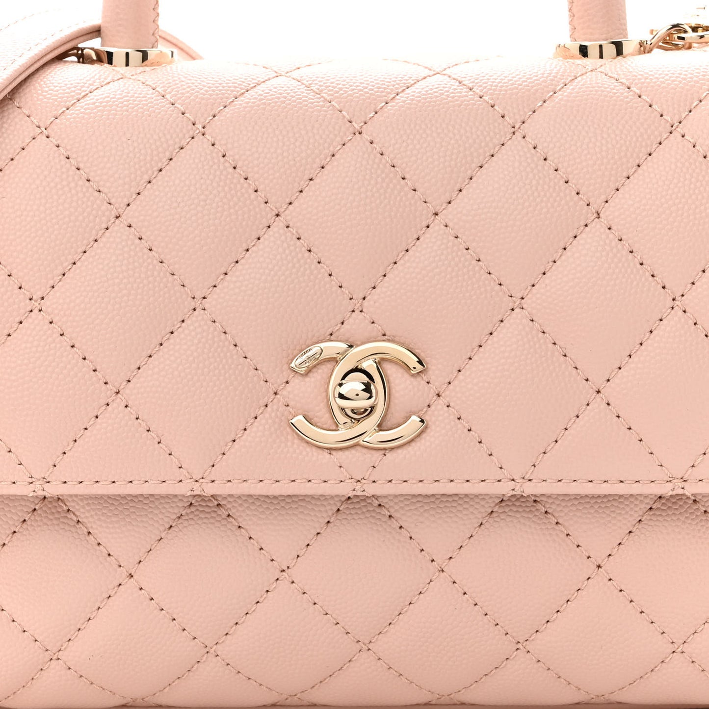 Caviar Quilted Mini Coco Handle Flap Light Pink
