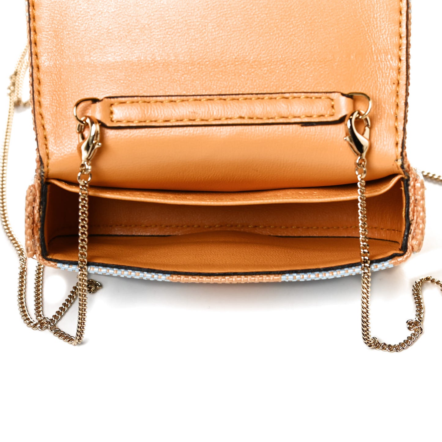Raffia Pequin Gingham Woven Nano Baguette Charm Giallo Celeste