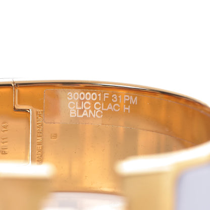 Hermes Enamel Wide Clic Clac H Bracelet PM White 5 of 7