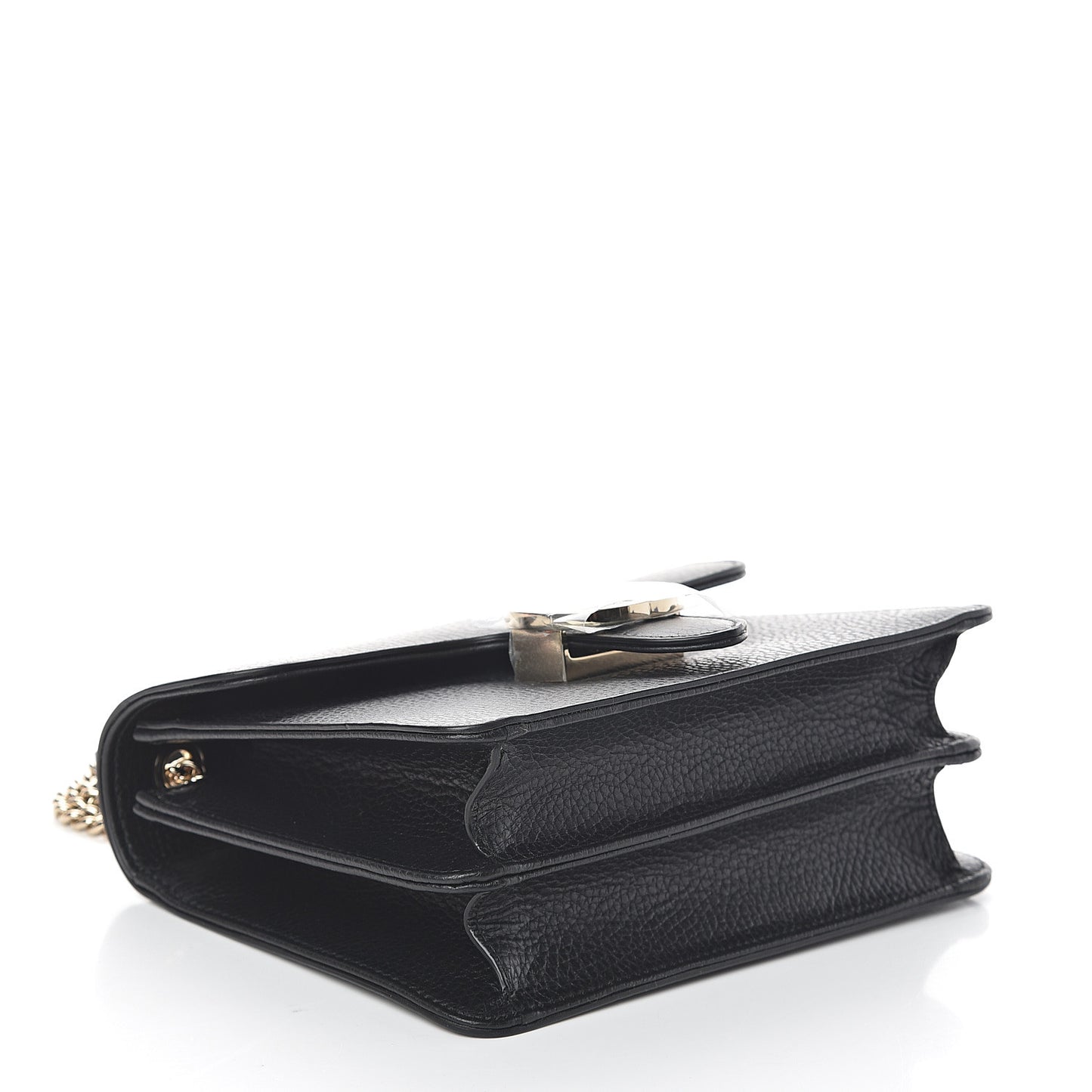 Dollar Calfskin Small Interlocking G Shoulder Bag Black