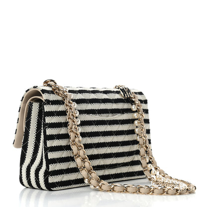 Chanel Jersey Quilted Medium Coco Sailor Flap Black White 3 of 11