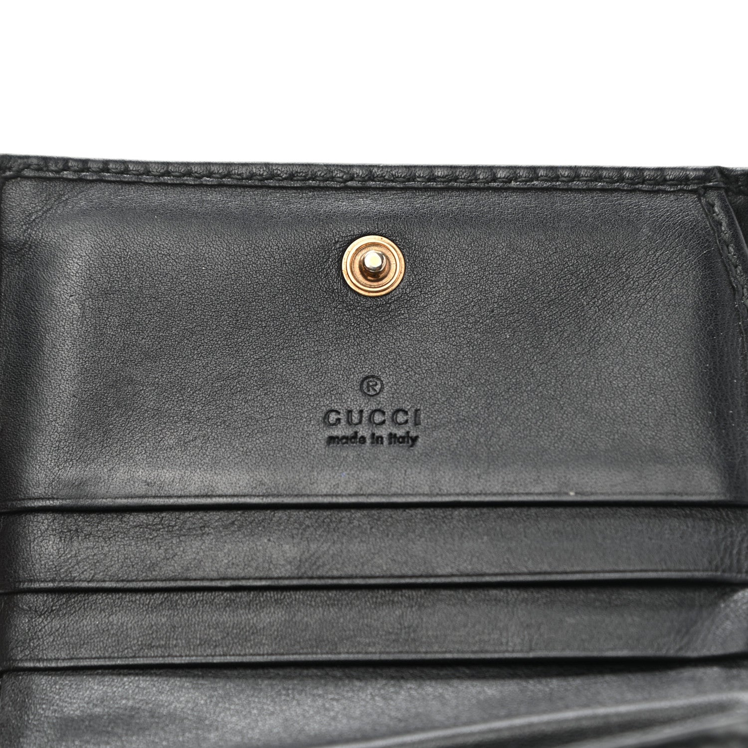 Gucci Calfskin Matelasse GG Marmont Card Case Wallet Black 7 of 11