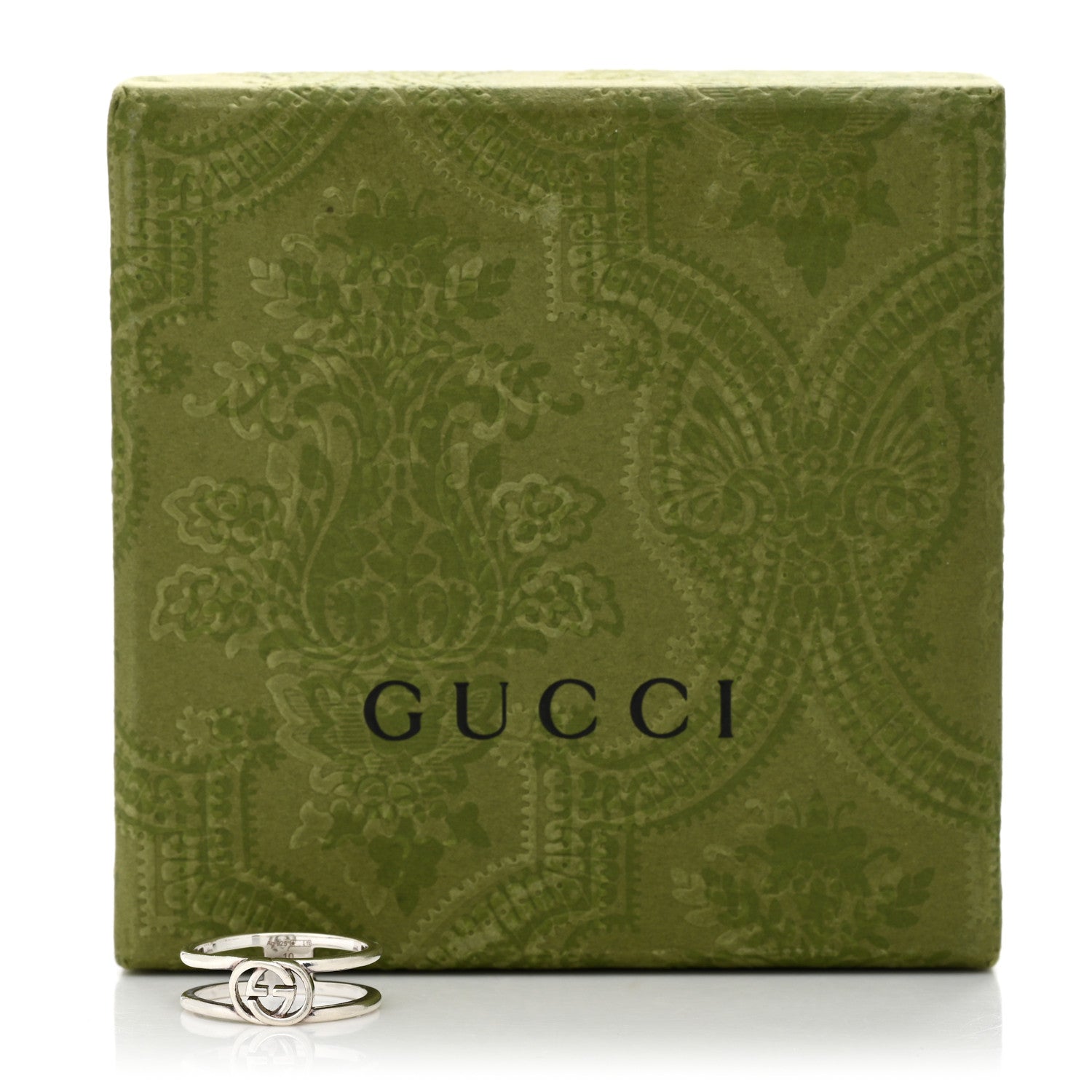 Gucci Sterling Silver 6mm Interlocking G Open Band Ring 50 5.25 5 of 5