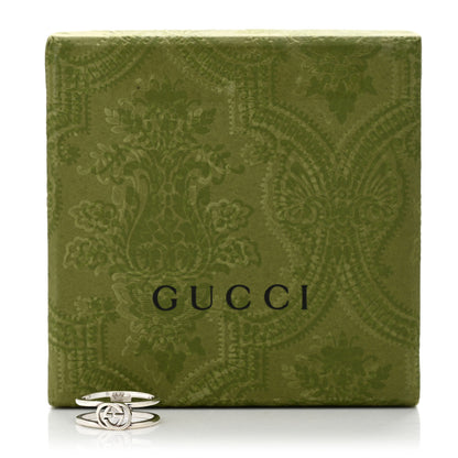 Gucci Sterling Silver 6mm Interlocking G Open Band Ring 50 5.25 5 of 5