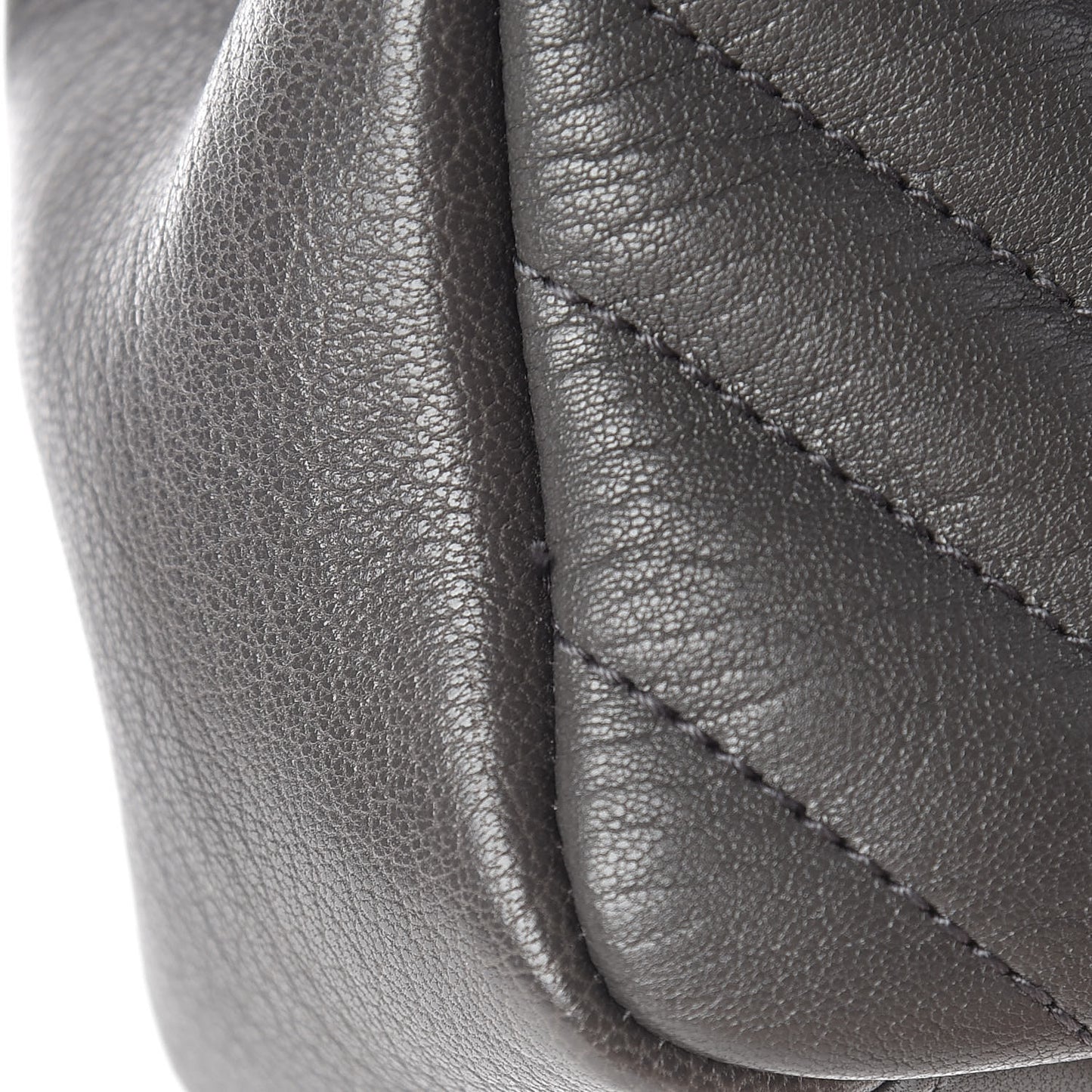 Sheepskin Matelasse Chevron Monogram Medium College Bag Asphalt
