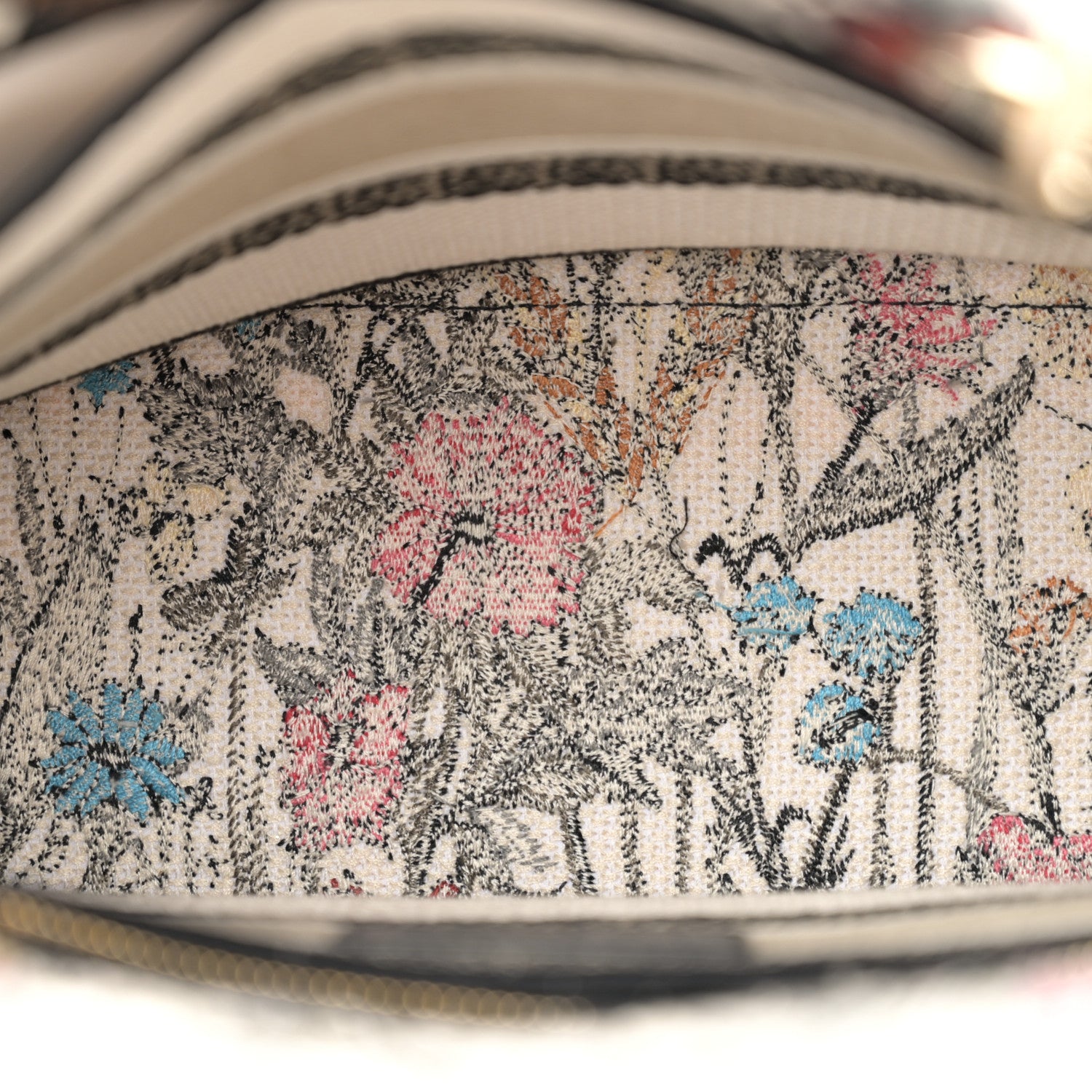 Christian Dior Canvas Embroidered Mille Fleurs Medium Lady D-Lite Multicolor 5 of 12