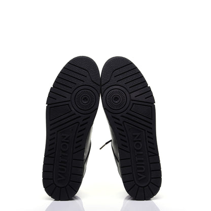 Louis Vuitton Calfskin Mens LV Trainer Sneaker 10 Black 9 of 11