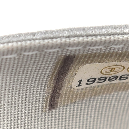 Chanel Metallic Galuchat Stingray Lambskin Boy Wallet On Chain WOC Silver 7 of 14