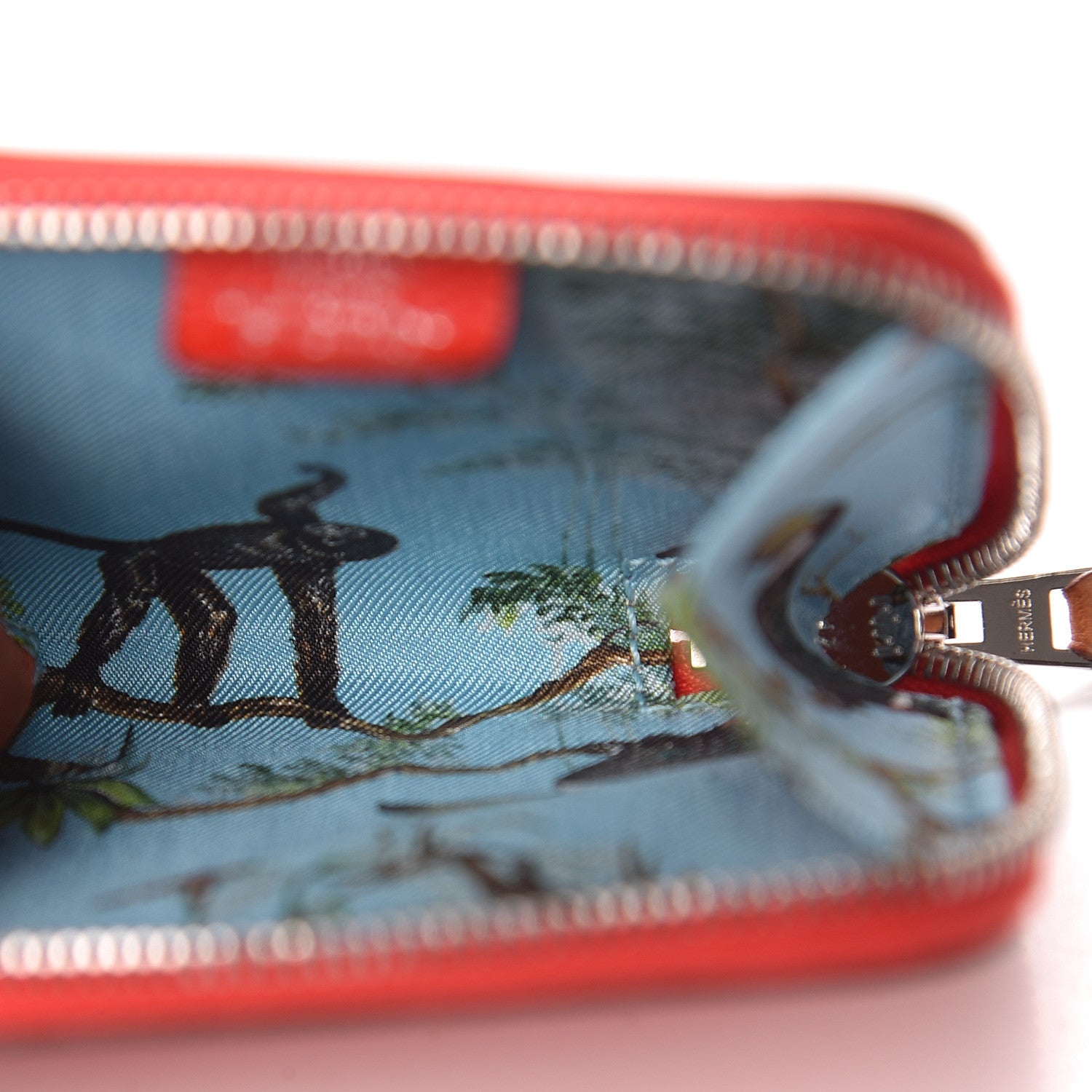 Hermes Epsom Silk'In Coin Purse Rouge de Coeur Bleu du Nord 5 of 8