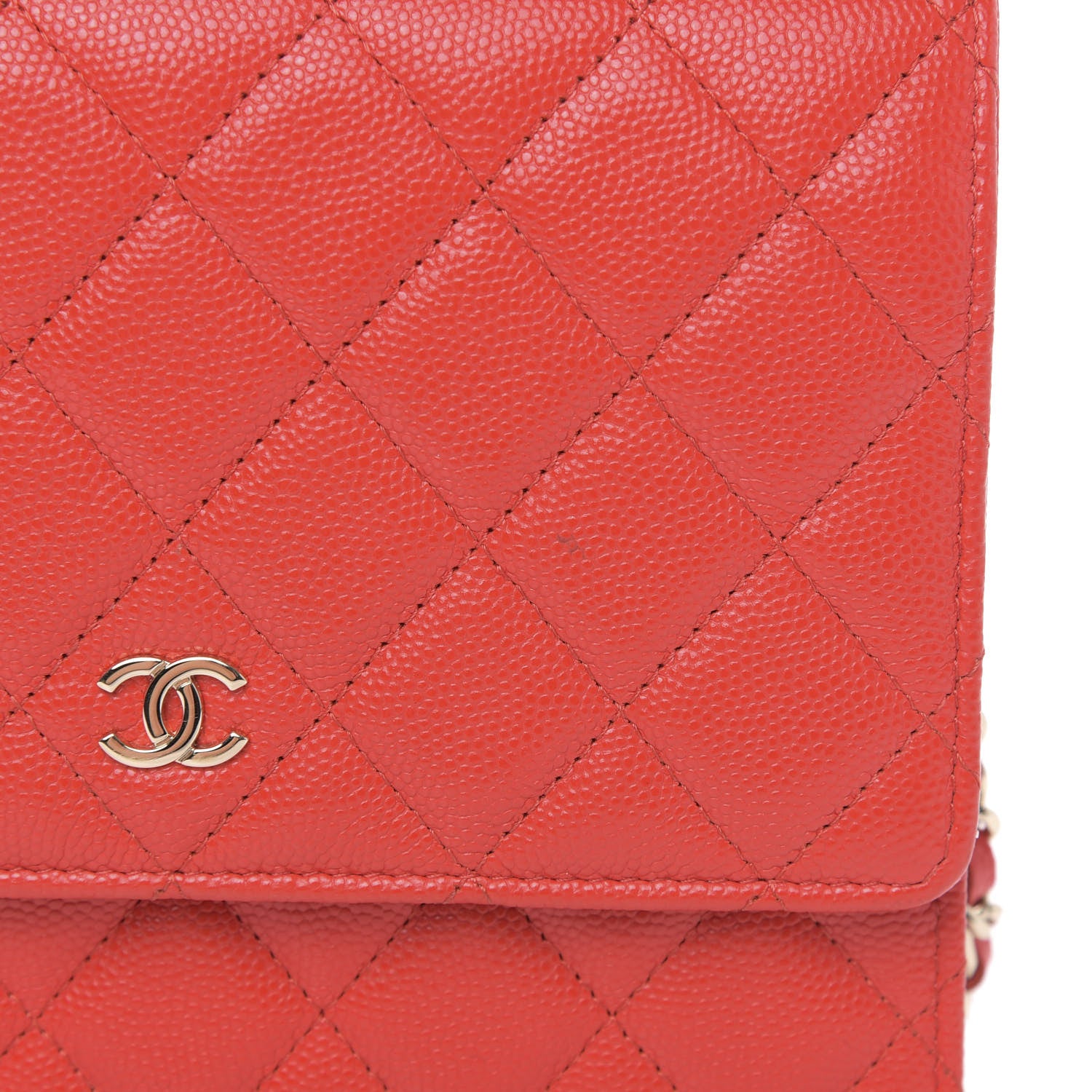 Chanel Caviar Quilted Square Wallet On Chain WOC Red 11 of 12