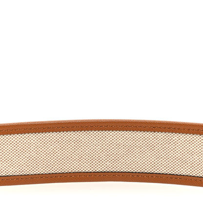 Hermes Madame Calfskin H Plume Canvas 24mm Chaine D'Ancre Reversible Belt Gold Ecru 3 of 6