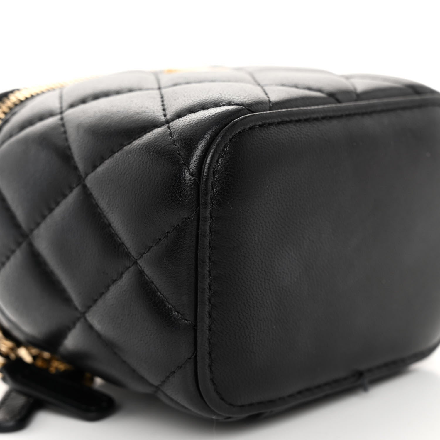 Chanel Lambskin Quilted Mini Pearl Crush Vanity Case With Chain Black 8 of 11