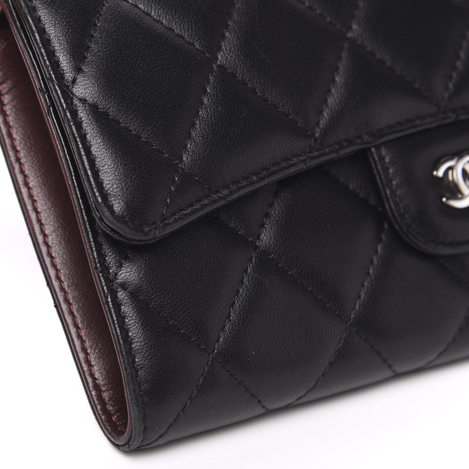 Chanel Lambskin Quilted Large Flap Wallet Black 8 of 11