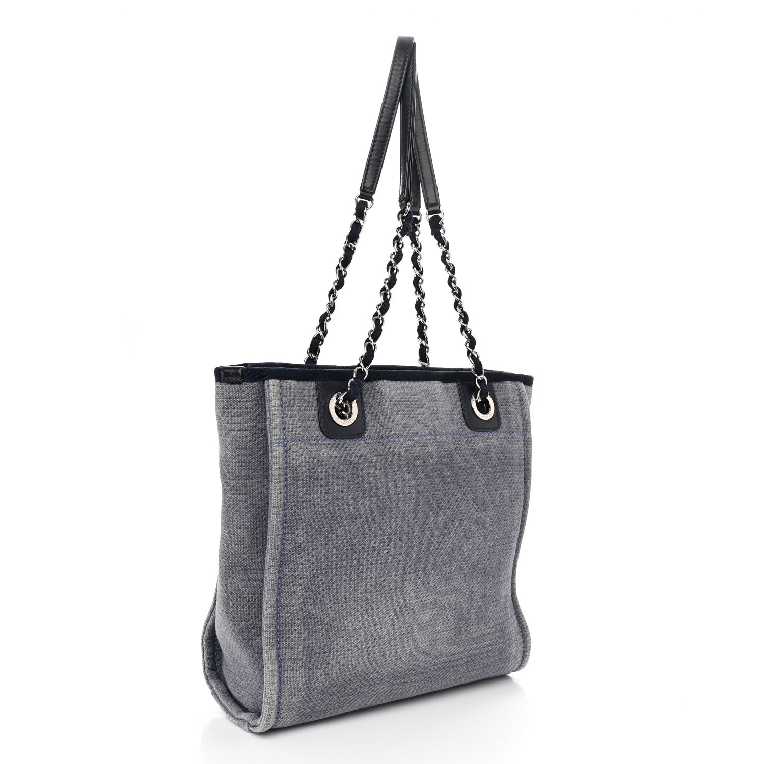 Chanel Canvas Mini Deauville Tote Denim Blue 3 of 12