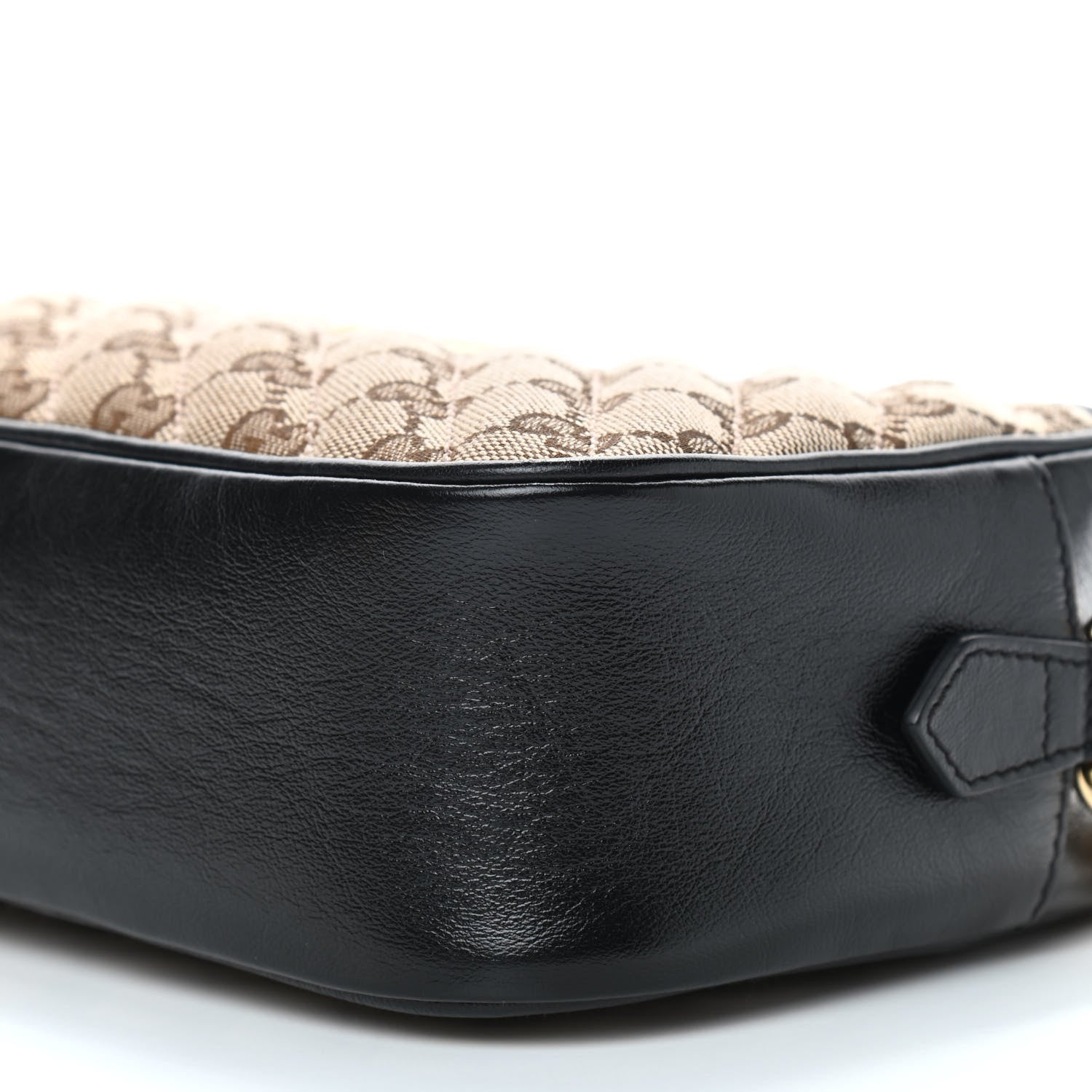 Gucci Monogram Matelasse Diagonal Small GG Marmont Chain Shoulder Bag Beige Black 9 of 9