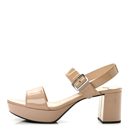 Prada Patent Platform Sandals 39 Cipria 1 of 10