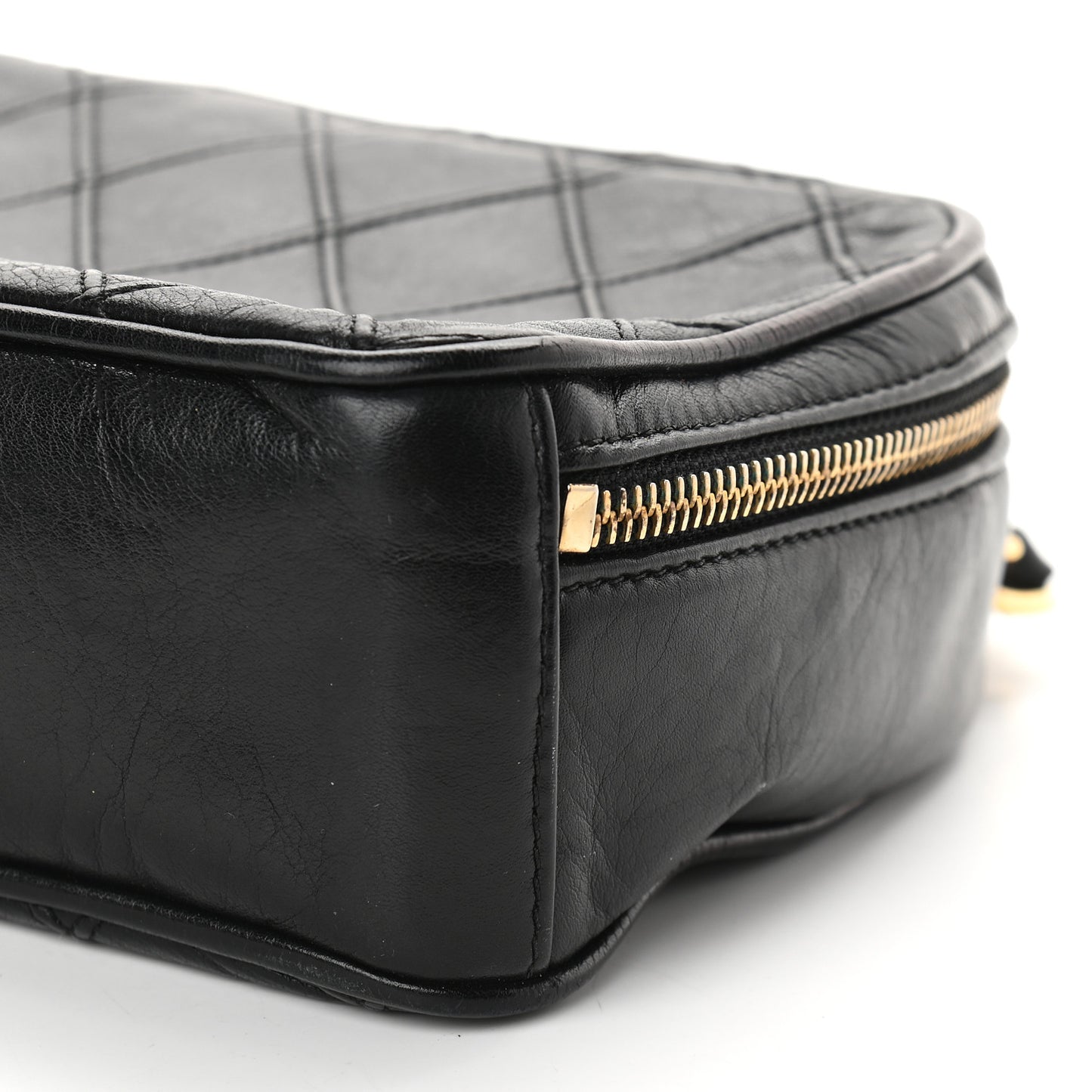 Lambskin Quilted Camera Case Black