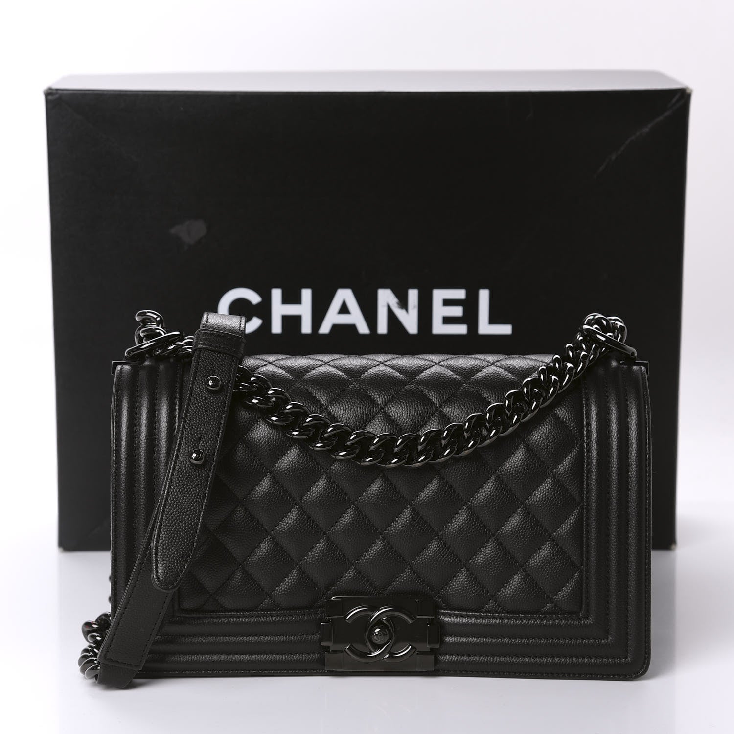Chanel Caviar Quilted Medium Boy Flap So Black 11 of 11