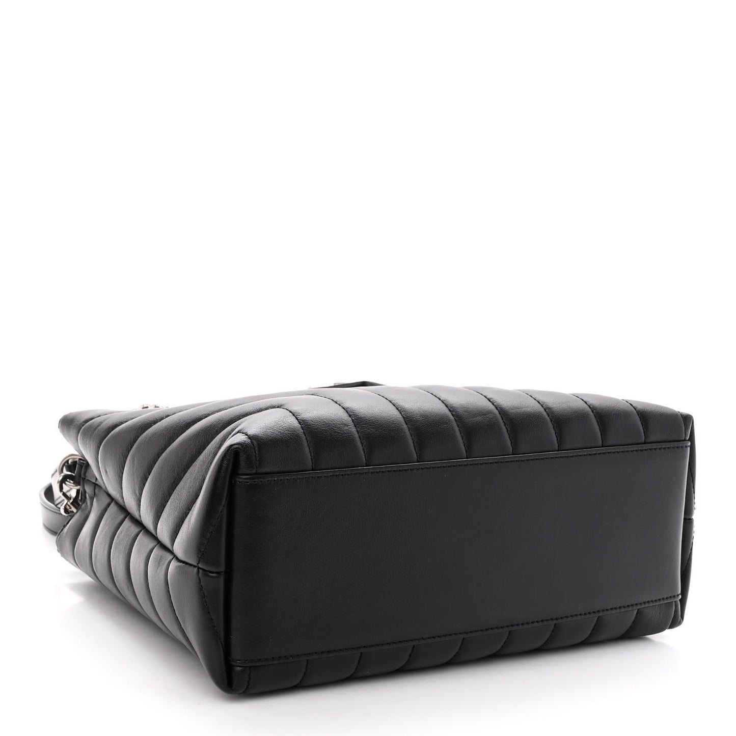 Calfskin Y Quilted Monogram Small Loulou Shopper Black