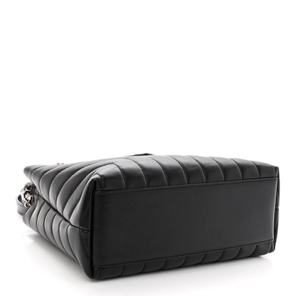 Saint Laurent Calfskin Y Quilted Monogram Small Loulou Shopper Black 4 of 9