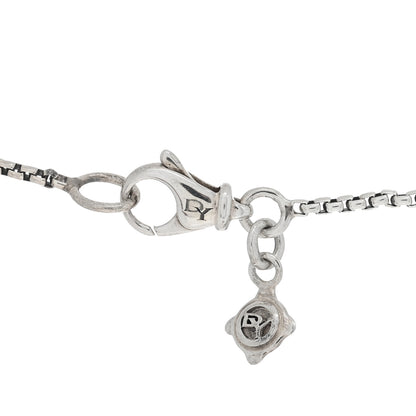 David Yurman Sterling SIlver Diamond Blue Topaz 7mm Petite Chatelaine Pave Bezel Pendant Necklace 4 of 4