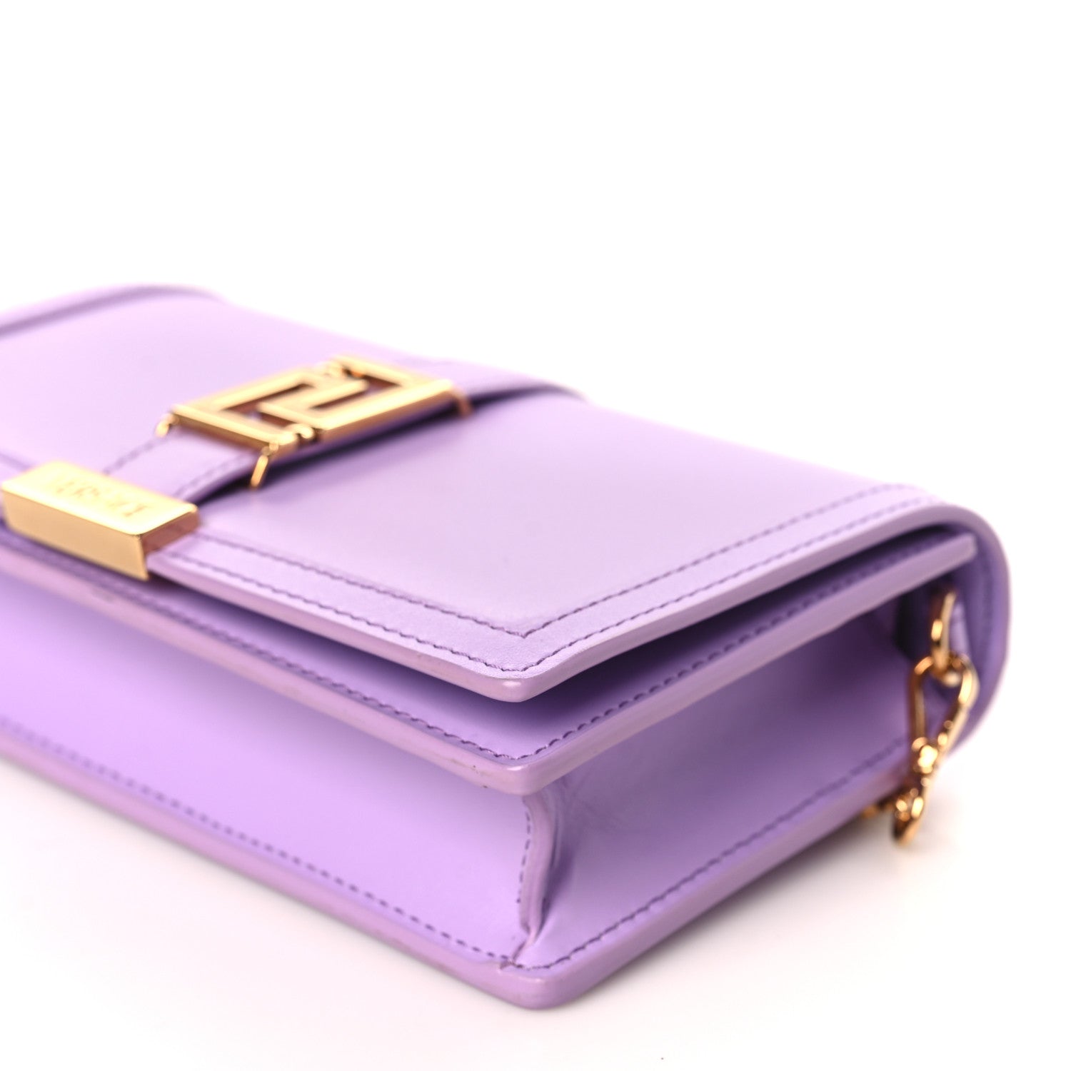 Versace Calfskin Greca Goddess Wallet On Chain Baby Violet 9 of 9