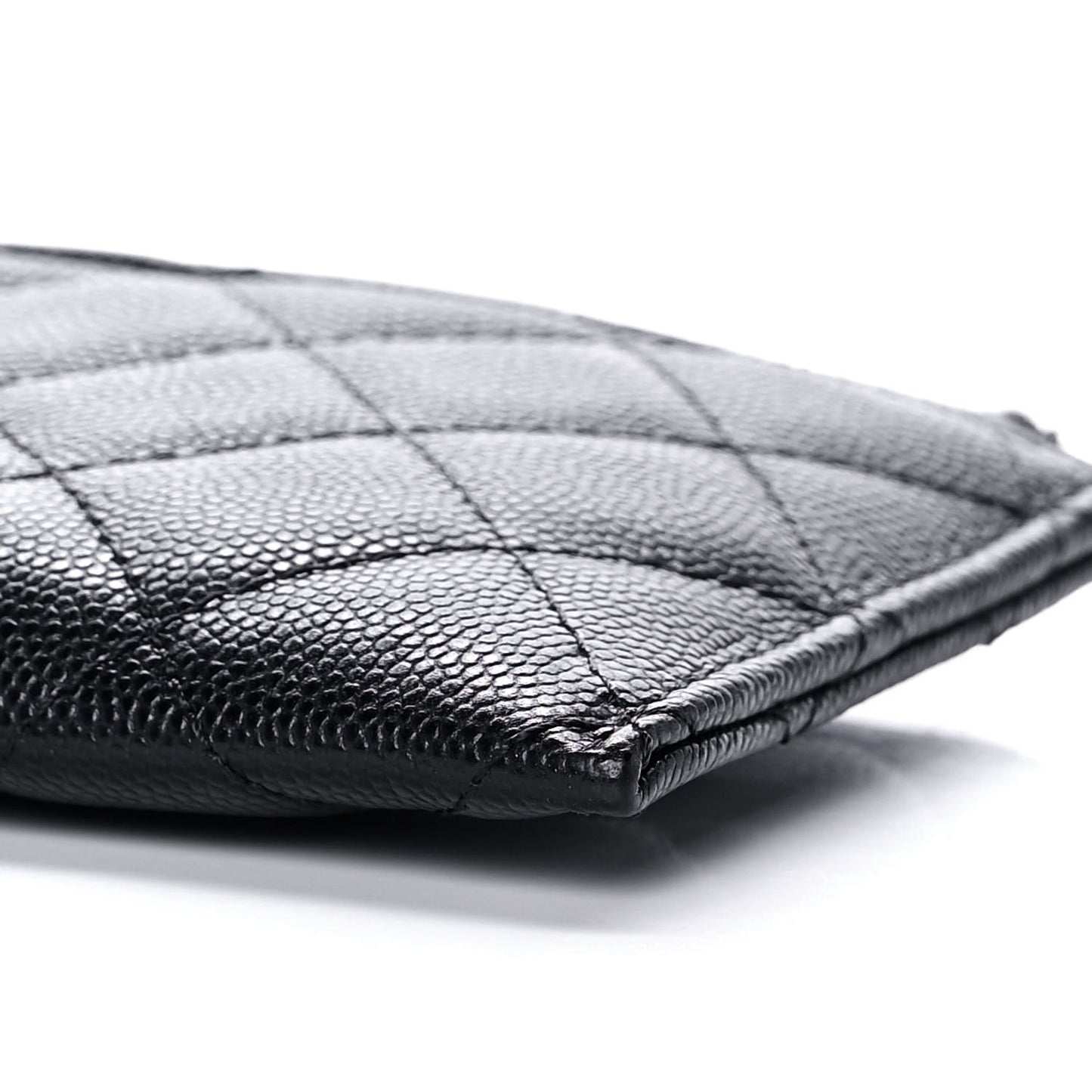 Caviar Quilted Classic Zip Pouch Black