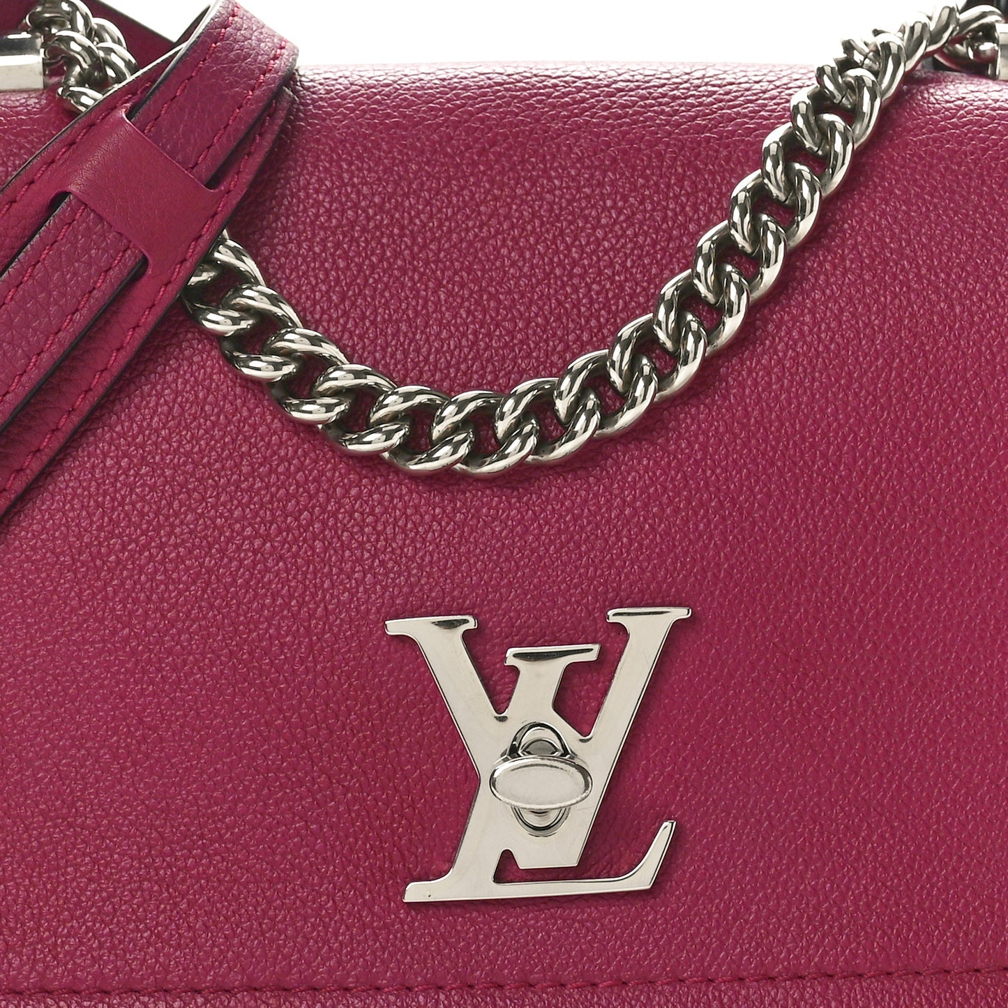 Calfskin Lockme II Chain Bag BB Grape Venus Raisin