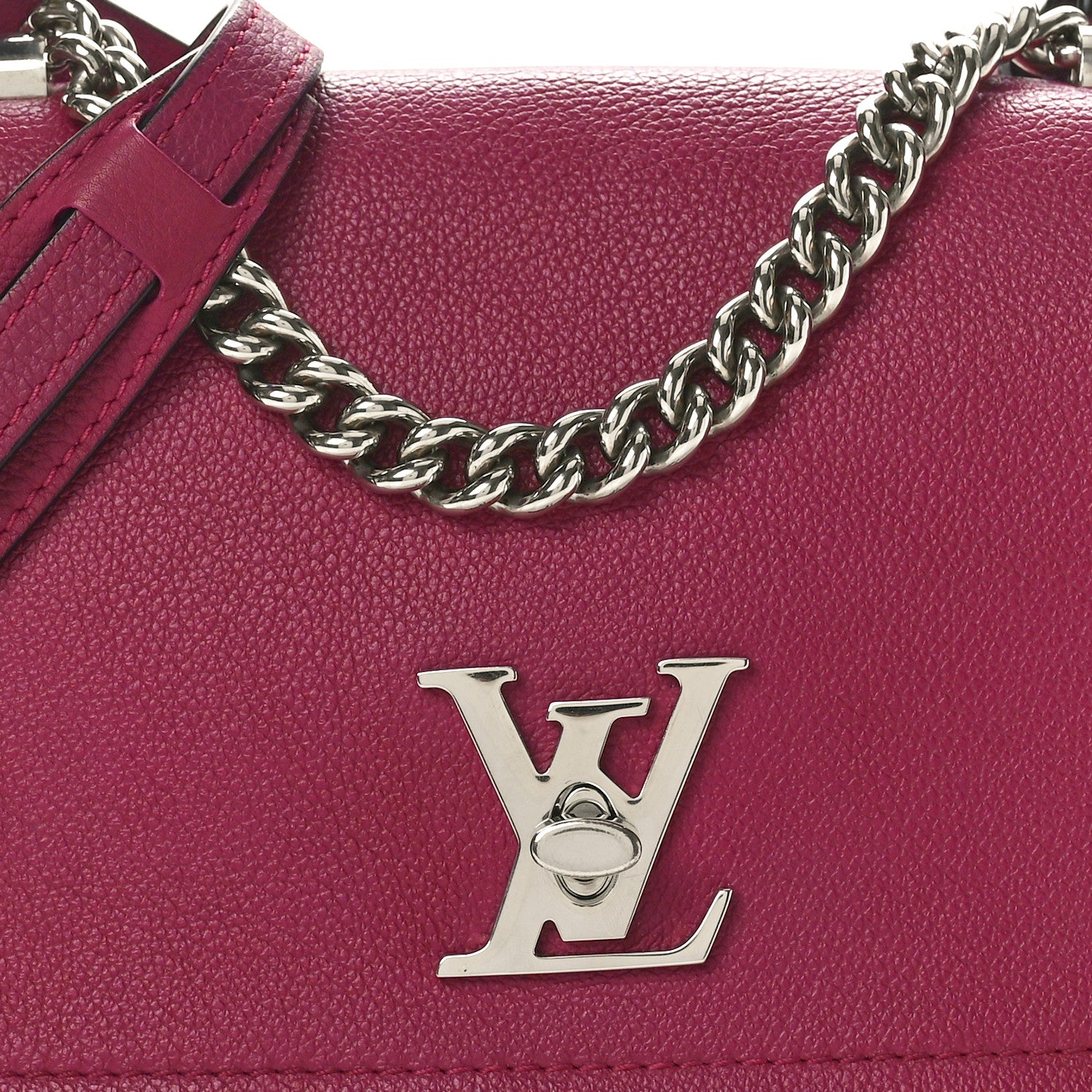 Louis Vuitton Calfskin Lockme II Chain Bag BB Grape Venus Raisin 7 of 9